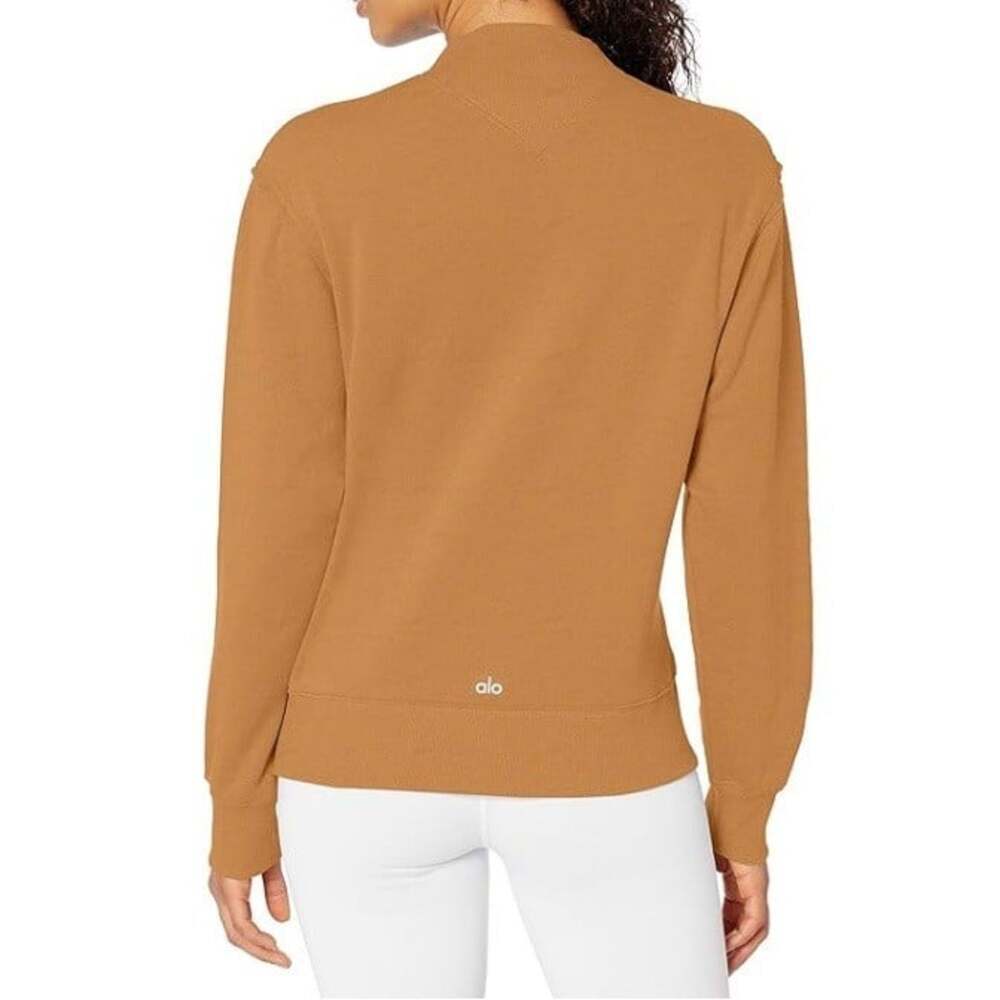 Alo Yoga Women's Caramel Freestyle Mock Neck Pullover Sweatshirt Size XS - Picture 2 of 9